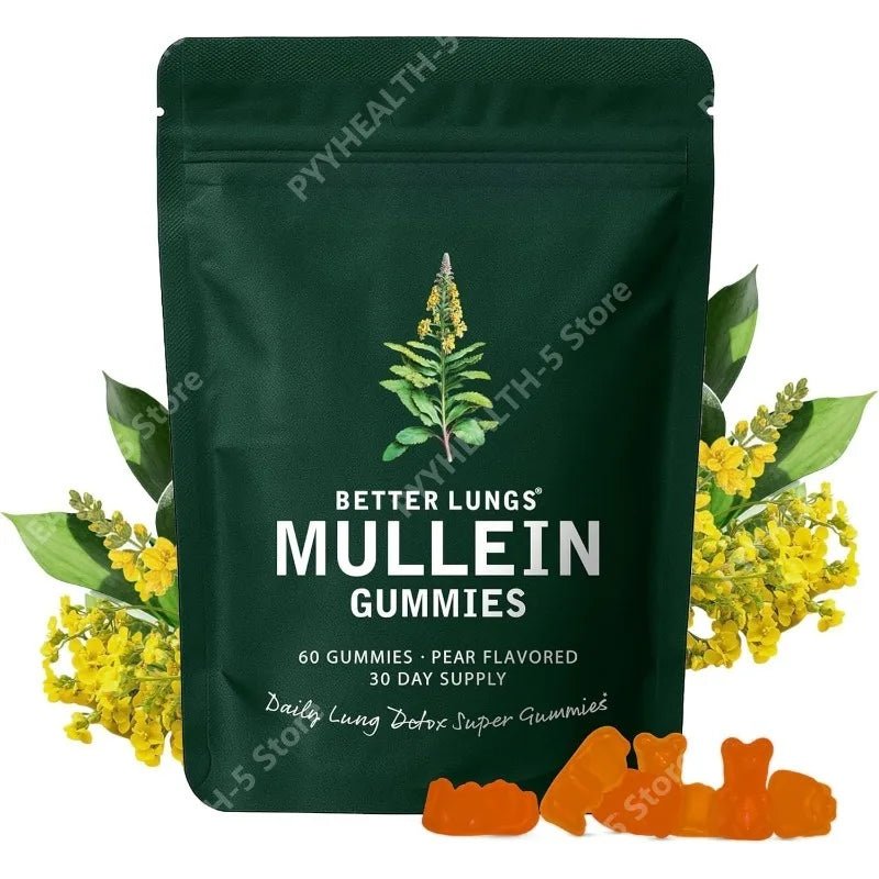 Mullein Chewable Gummies for Lung Cleanse and Detox, Respiratory Health Supplement, 1000mg Mullein Extract Per Serving - SteelCoreMullein Chewable Gummies for Lung Cleanse and Detox, Respiratory Health Supplement, 1000mg Mullein Extract Per ServingSteelCoreSteelCore200076261:20009593960 Count(Pack of 1)60 Count(Pack of 1)Mullein Chewable Gummies for Lung Cleanse and Detox, Respiratory Health Supplement, 1000mg Mullein Extract Per Serving