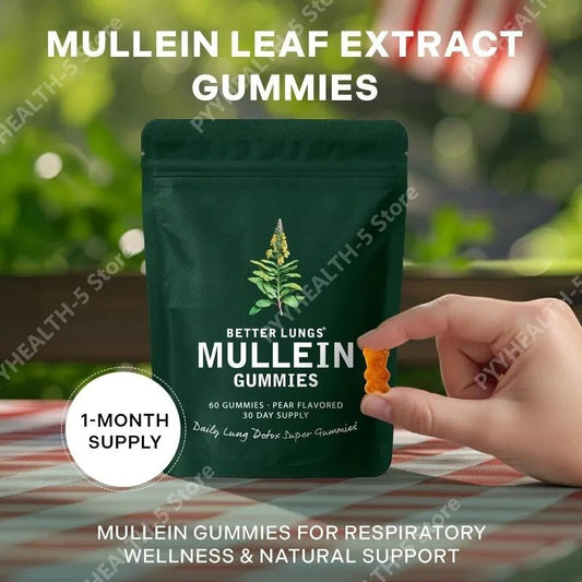 Mullein Chewable Gummies for Lung Cleanse and Detox, Respiratory Health Supplement, 1000mg Mullein Extract Per Serving - SteelCoreMullein Chewable Gummies for Lung Cleanse and Detox, Respiratory Health Supplement, 1000mg Mullein Extract Per ServingSteelCoreSteelCore200076261:200138404180 Count(Pack of 3)180 Count(Pack of 3)Mullein Chewable Gummies for Lung Cleanse and Detox, Respiratory Health Supplement, 1000mg Mullein Extract Per Serving