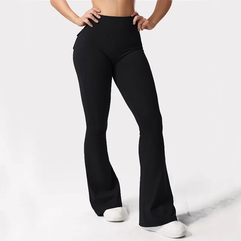 Women Flared Leggings with Pockets Gym Outdoor Fitness Athletic Workout Leggins Yoga Pants Sports Training Bell - bottomed Trouser - SteelCoreWomen Flared Leggings with Pockets Gym Outdoor Fitness Athletic Workout Leggins Yoga Pants Sports Training Bell - bottomed TrouserSteelCoreSteelCore14:200211869red;5:100014065redXLWomen Flared Leggings with Pockets Gym Outdoor Fitness Athletic Workout Leggins Yoga Pants Sports Training Bell - bottomed Trouser