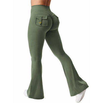 Women Flared Leggings with Pockets Gym Outdoor Fitness Athletic Workout Leggins Yoga Pants Sports Training Bell - bottomed Trouser - SteelCoreWomen Flared Leggings with Pockets Gym Outdoor Fitness Athletic Workout Leggins Yoga Pants Sports Training Bell - bottomed TrouserSteelCoreSteelCore14:1254army green;5:100014065army greenXLWomen Flared Leggings with Pockets Gym Outdoor Fitness Athletic Workout Leggins Yoga Pants Sports Training Bell - bottomed Trouser