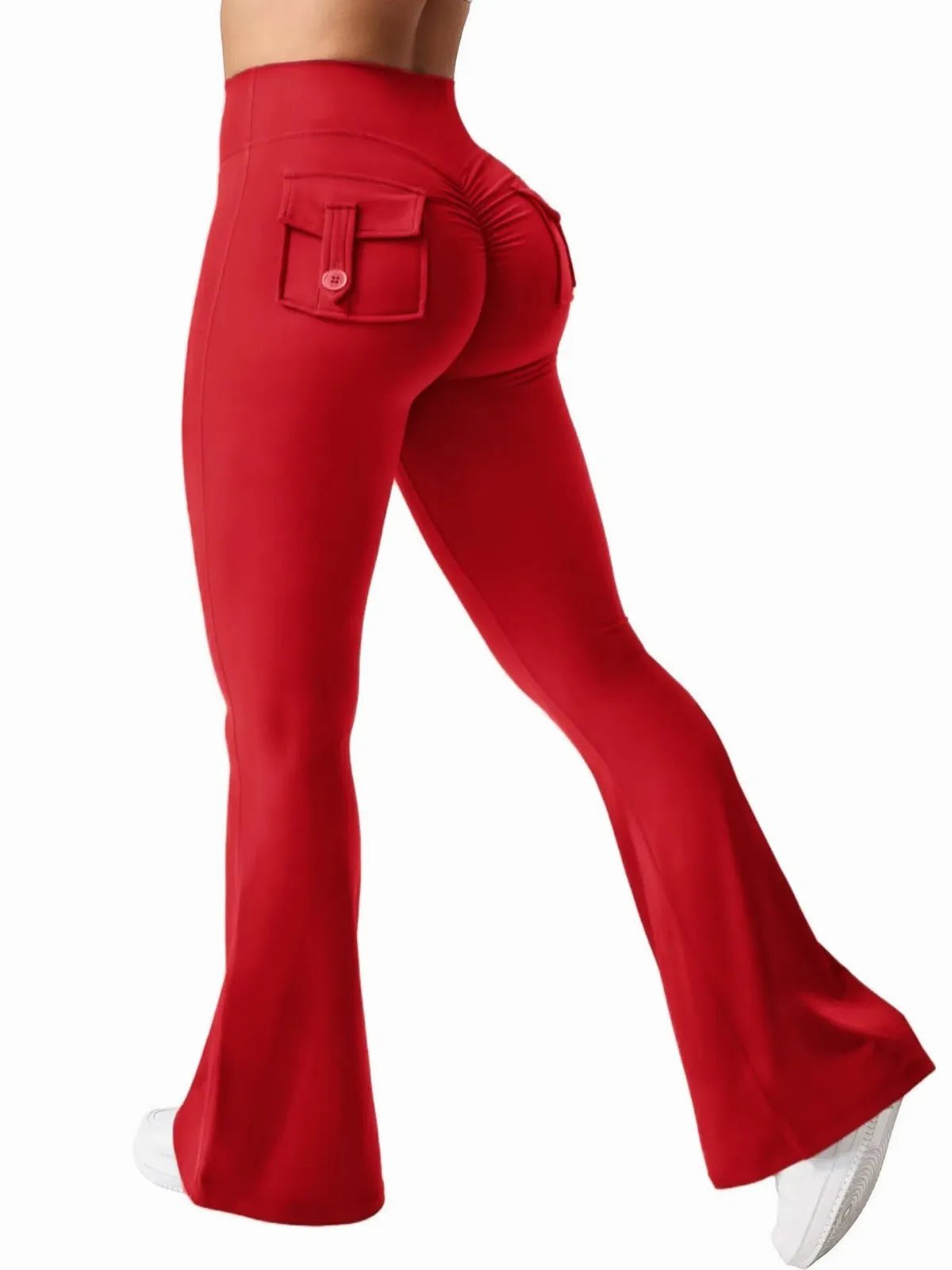 Women Flared Leggings with Pockets Gym Outdoor Fitness Athletic Workout Leggins Yoga Pants Sports Training Bell - bottomed Trouser - SteelCoreWomen Flared Leggings with Pockets Gym Outdoor Fitness Athletic Workout Leggins Yoga Pants Sports Training Bell - bottomed TrouserSteelCoreSteelCore14:200211869red;5:100014065redXLWomen Flared Leggings with Pockets Gym Outdoor Fitness Athletic Workout Leggins Yoga Pants Sports Training Bell - bottomed Trouser